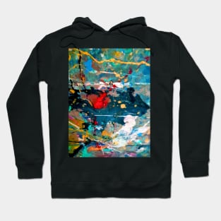 Perception in Cyan Blue by Adelaide Artist Avril Thomas Hoodie